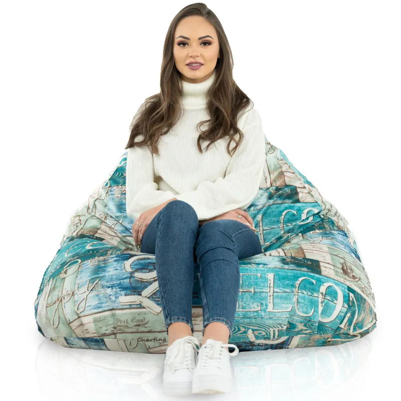Puff Asiento de Suelo XL Bermuda - Tejido Estampado Premium – vista 70