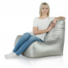 Plateado Puff Sillón Bali Cuero Ecológico