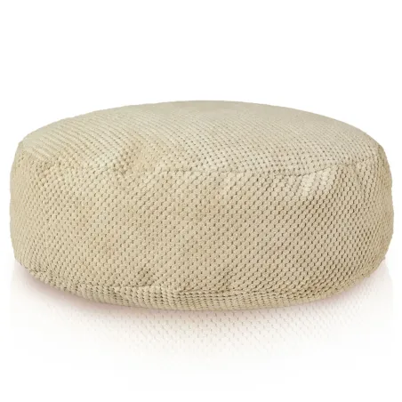 Reposapiés Beige Dot de suave terciopelo, ideal para la comodidad del salón
