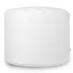 Puff cilíndrico blanco, perfecto para la decoración moderna de exteriores