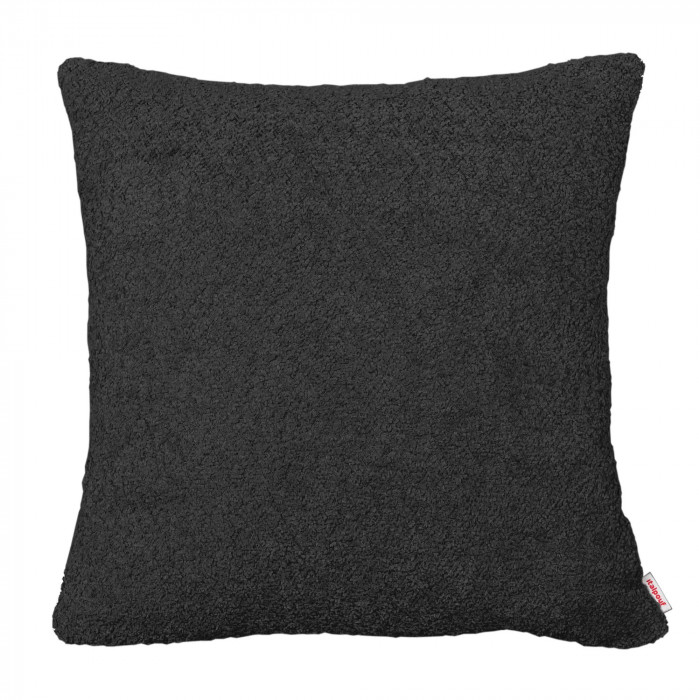 Negro bouclé almohada cuadrada