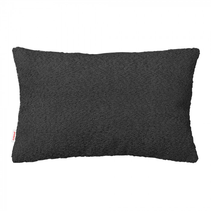 Negro bouclé almohada rectangular