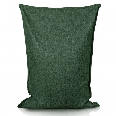 Verde oscuro bouclé puff almohada