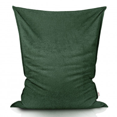 Verde oscuro bouclé puff almohada
