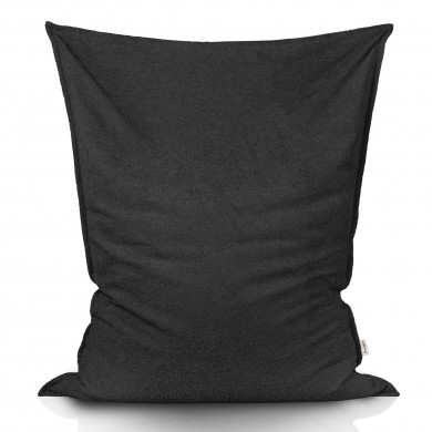 Negro bouclé puff almohada