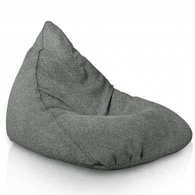 Gris oscuro puff pera bermudas bouclé