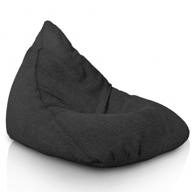 Negro puff pera bermudas bouclé
