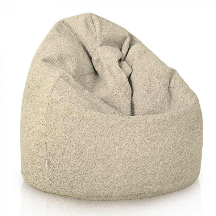 Beige claro puff pera para niños bouclé