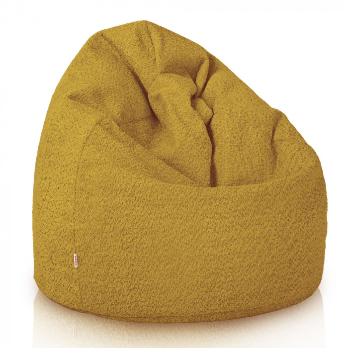 Mostaza puff pera para niños bouclé