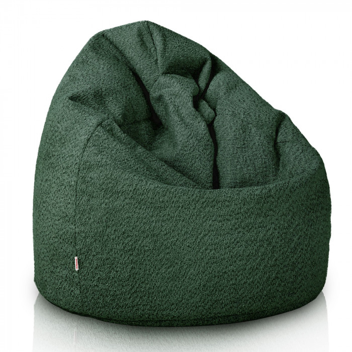 Verde oscuro puff pera para niños bouclé