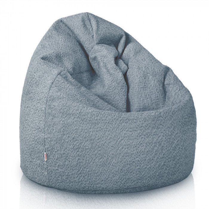 Azul puff pera para niños bouclé
