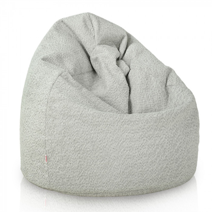 Gris claro puff pera para niños bouclé