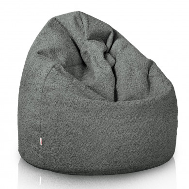 Gris oscuro puff pera bouclé
