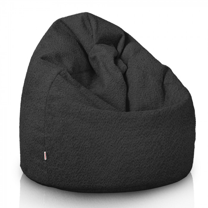 Negro puff pera para niños bouclé