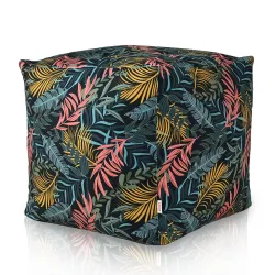 Puff Cuadrado Cubo - Tejido Estampado Premium