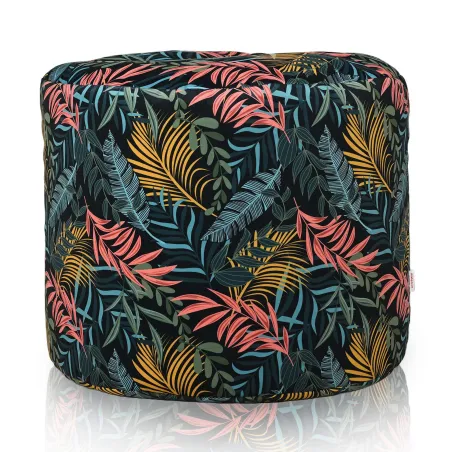 Puff Redondo Cilindro - Tejido Estampado Premium