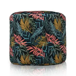 Puff Redondo Cilindro - Tejido Estampado Premium – vista 2