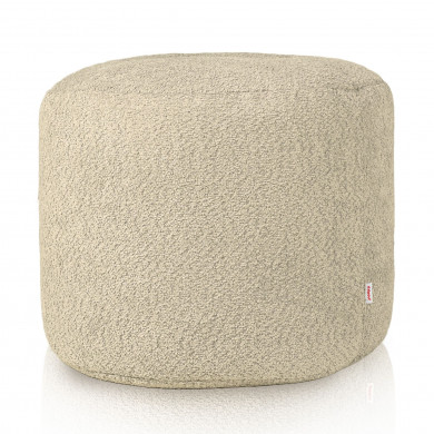 Puf cilindro boucle beige