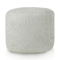 Puff Redondo Cilindro - Borreguito Bouclé