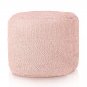Puf cilindro boucle rosa empolvado