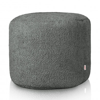 Puf cilindro boucle gris