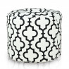 Blanco marrueco puff con ruedas cilindro