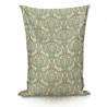 Adorno oriental verde sobre tela texturizada puff almohada