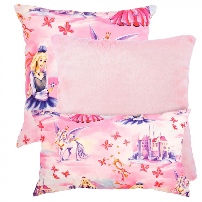 Juego de almohadas de princesa rosa para niñas