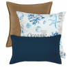 Juego de cojines Ocean beige y azul marino