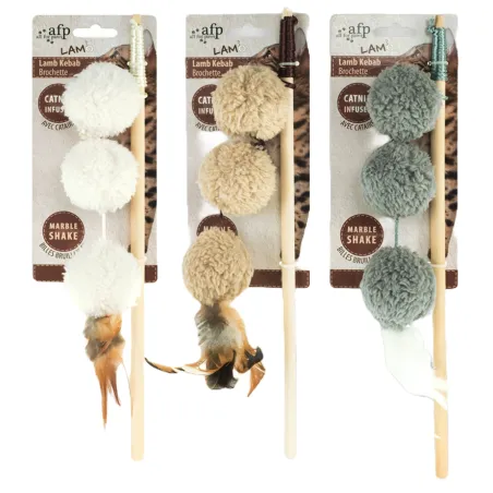 LAMB KEBAB juguete para gatos con hierba gatera, caña para accesorios de mascotas