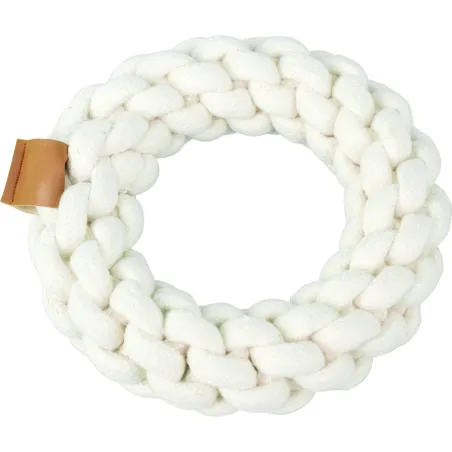 Juguete de algodón en forma de anillo para perro, accesorio resistente y seguro para mascotas