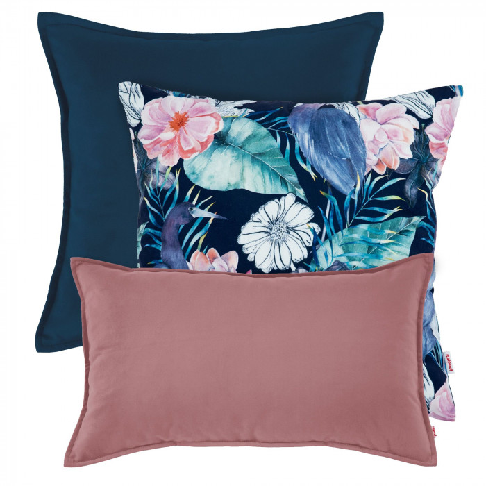 Set de almohadas Flor Rosa Azul