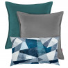 Set de cojines abstractos azul y gris