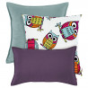 Set de almohadas búho bebé púrpura y menta