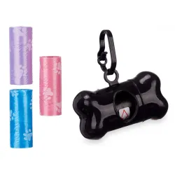 Set contenedor verde para bolsas de excrementos - accesorios prácticos para mascotas