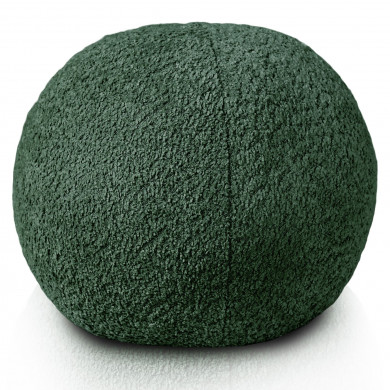 Verde oscuro bouclé cojin decorativo bola