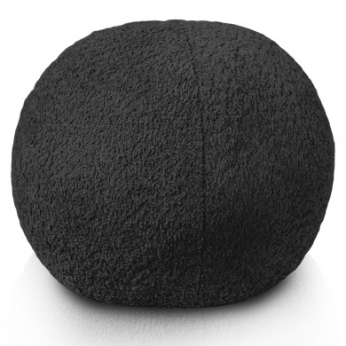 Negro bouclé cojin decorativo bola