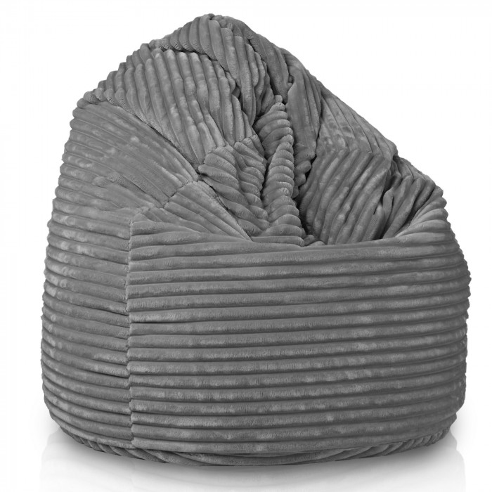 Gris puff pera xxl stripe