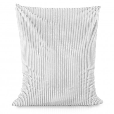 Blanco puff almohada stripe