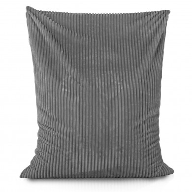Gris puff almohada stripe