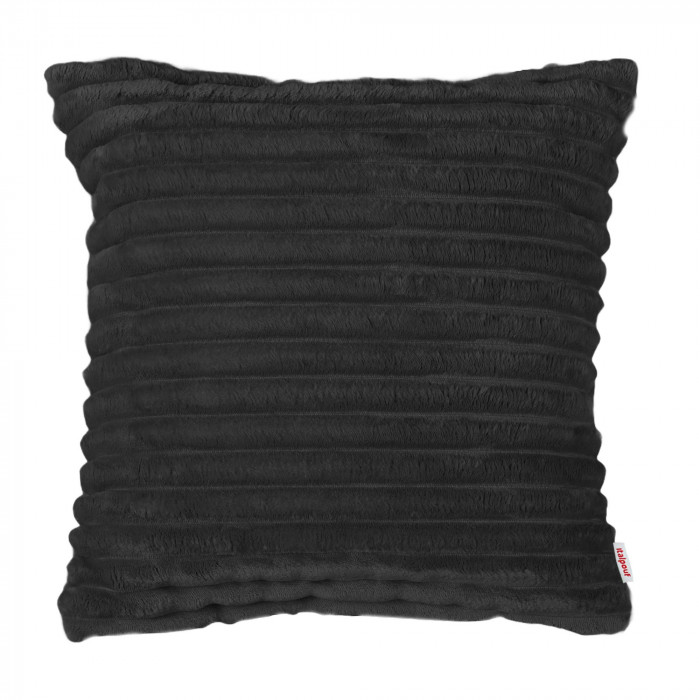 Negro almohada decorativa cuadrada stripe