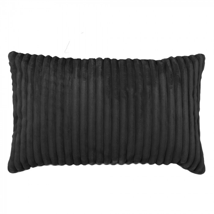 Negro almohada decorativa rectangular stripe