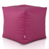 Fucsia Puff Cuadrado Cubo cuero ecológico