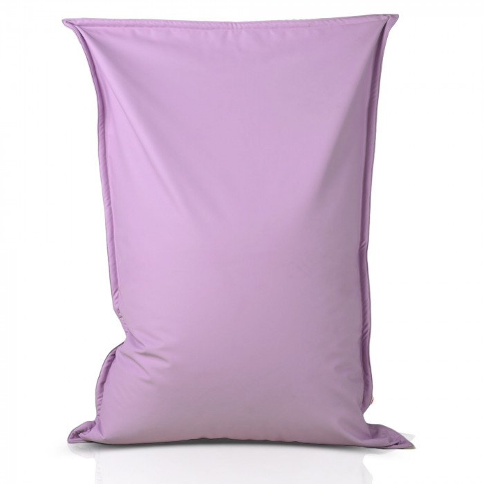 Violet clair Puff Almohada XXL cuero ecológico