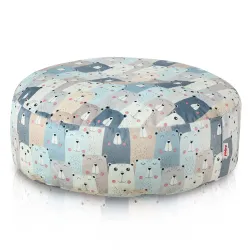 Puff Reposapiés Redondo - Tejido Estampado Premium