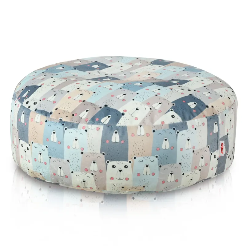 Puff Reposapiés Redondo - Tejido Estampado Premium – vista 4
