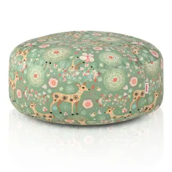 Puff Reposapiés Redondo - Tejido Estampado Premium
