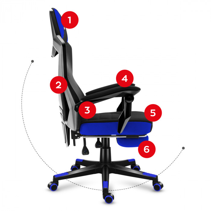 Lado derecho del asiento de la Combat 3.0 Azul