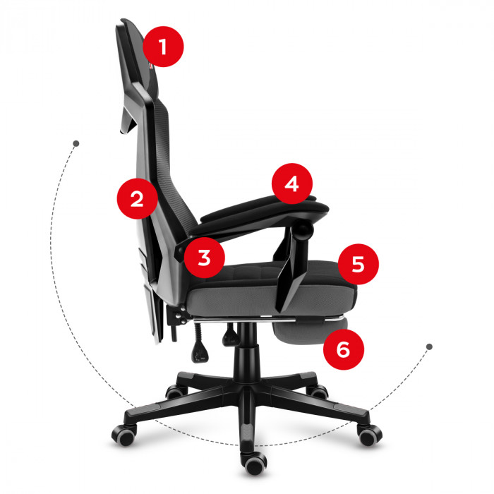 Lado derecho del asiento Huzaro Combat 3.0 Gris