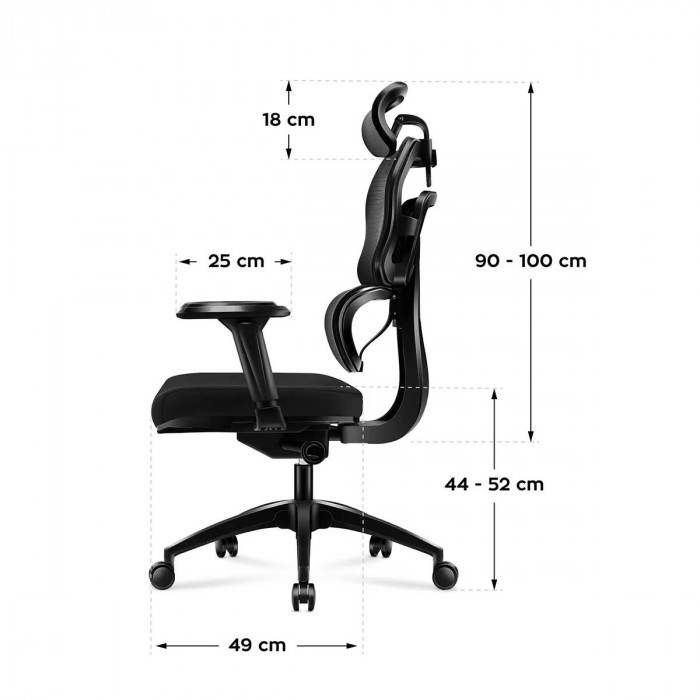 Dimensiones de la silla de juego Huzaro Combat 7.0 Negro